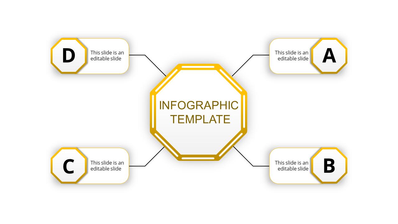 Elegant Infographic Presentation With Four Nodes Slide